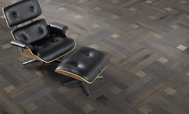 Photo of braided diagonal flooring