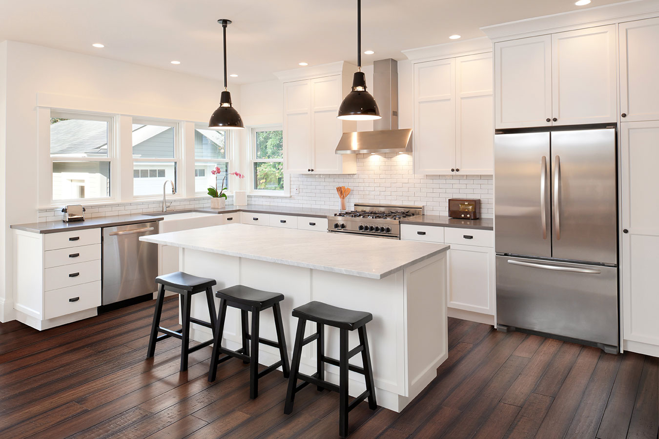 Photo of Bamboo hardwoods in kitchen area